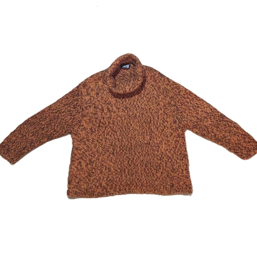 Court One by Gerry Weber Orange and Brown Cowl Neck Sweater Size L/XL Preowned